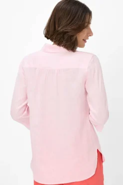 Dames blouse lange mouw rose