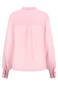 Dames blouse lange mouw rose