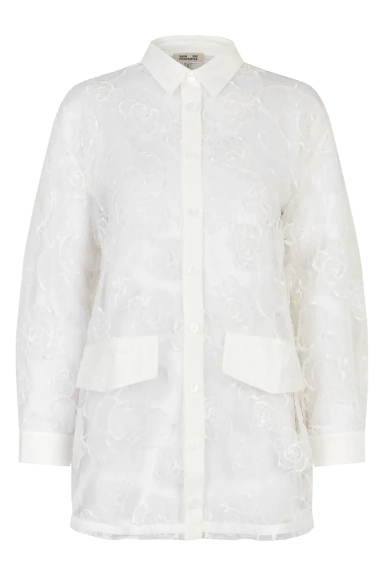 Dames blouse lange mouw wit