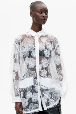 Dames blouse lange mouw wit