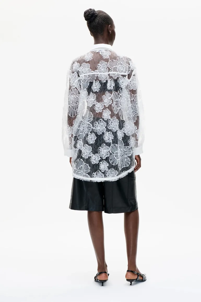 Dames blouse lange mouw wit