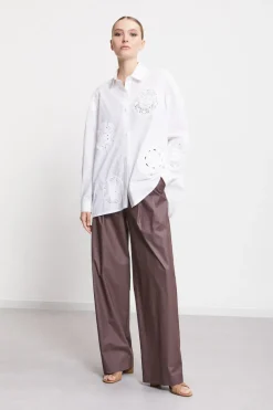 Dames blouse lange mouw wit