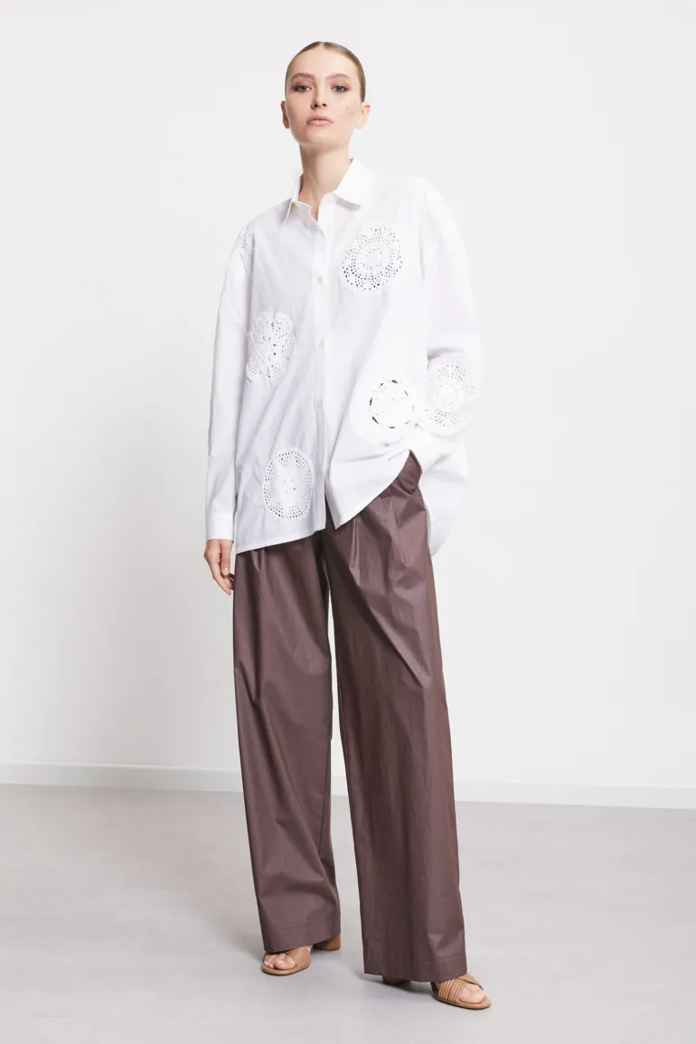 Dames blouse lange mouw wit