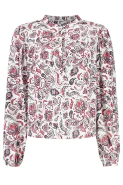 Dames blouse lange mouw wit