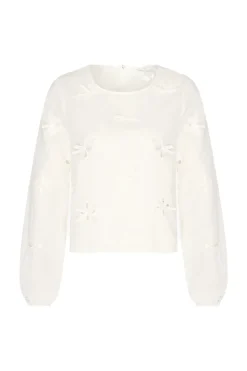 Dames blouse lange mouw wit