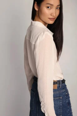 Dames blouse lange mouw wit