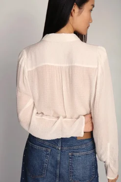 Dames blouse lange mouw wit