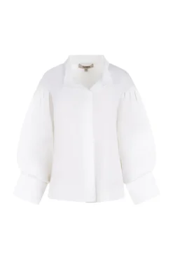 Dames blouse lange mouw wit