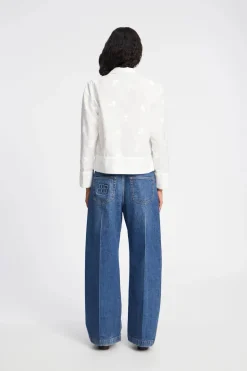 Dames blouse lange mouw wit