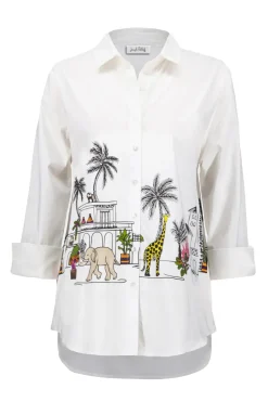 Dames blouse lange mouw wit
