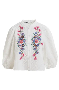 Dames blouse lange mouw wit