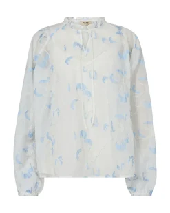 Dames blouse lange mouw wit