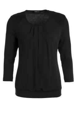 Dames blouse lange mouw zwart