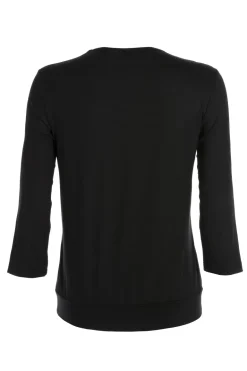 Dames blouse lange mouw zwart
