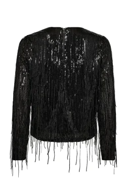 Dames blouse lange mouw zwart