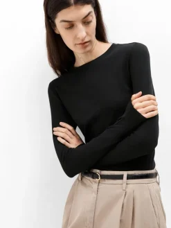 Dames blouse lange mouw zwart