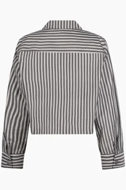 Dames blouse lange mouw zwart