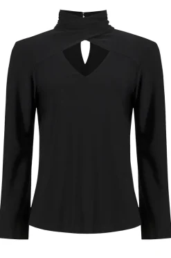 Dames blouse lange mouw zwart