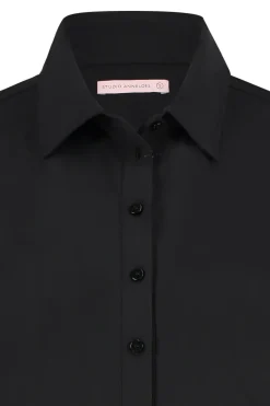 Dames blouse lange mouw zwart