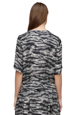 Dames blouse lange mouw zwart