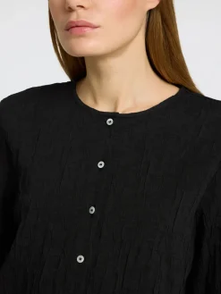 Dames blouse lange mouw zwart