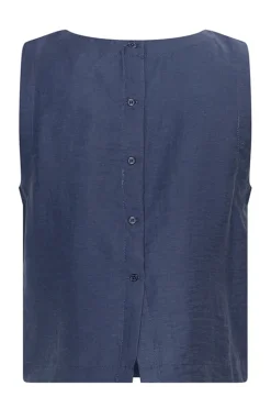 Dames blouse mouwloos blauw