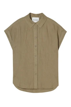 Dames blouse mouwloos groen