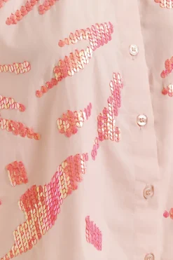 Dames blouse mouwloos rose