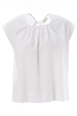 Dames blouse mouwloos wit