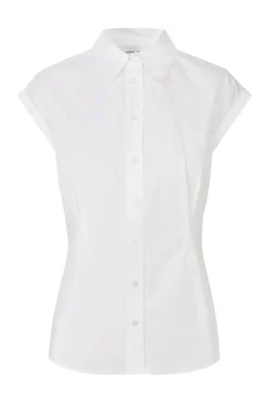 Dames blouse mouwloos wit