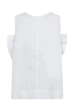 Dames blouse mouwloos wit