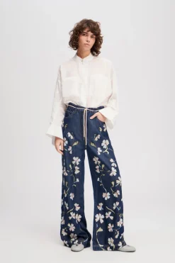 Dames broek blauw