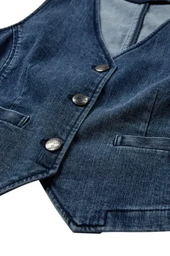 Dames gilet blauw