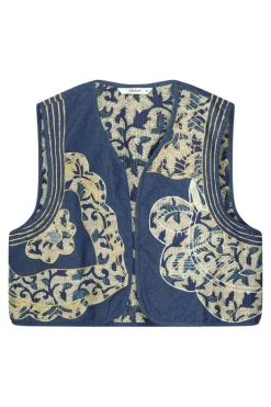 Dames gilet blauw