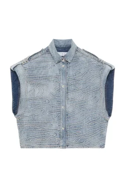 Dames gilet blauw