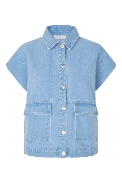 Dames gilet blauw