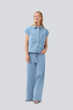 Dames gilet blauw