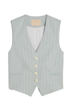 Dames gilet blauw
