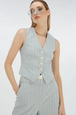 Dames gilet blauw