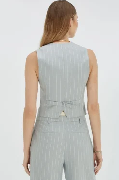 Dames gilet blauw