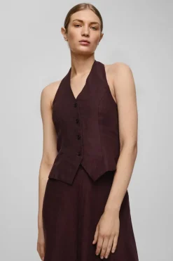 Dames gilet bruin