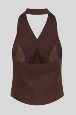 Dames gilet bruin