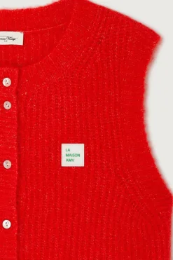 Dames gilet rood
