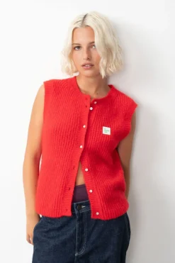Dames gilet rood