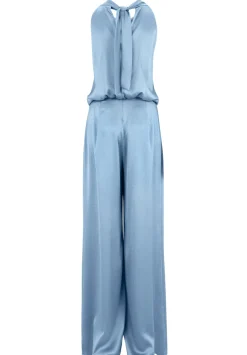 Dames jumpsuit/tuinbroek blauw