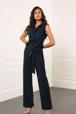 Dames jumpsuit/tuinbroek blauw