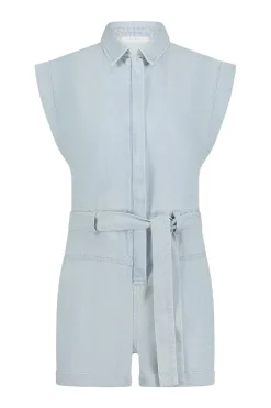 Dames jumpsuit/tuinbroek blauw