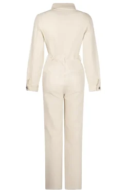 Dames jumpsuit/tuinbroek ecru