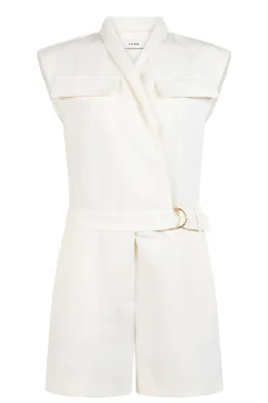 Dames jumpsuit/tuinbroek ecru