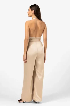 Dames jumpsuit/tuinbroek goud